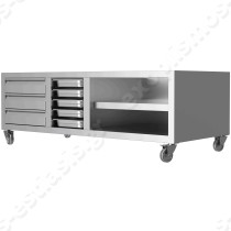Επαγγελματική ψησταριά επιτραπέζια GR120 ROBATA GRILL | Ανοιχτό ερμάριο με συρτάρια & στηρίγματα GN