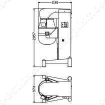 Επαγγελματικό Μίξερ 160Lt PL160N STARMIX | Διαστάσεις