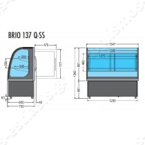 Ψυγείο βιτρίνα συντήρησης BRIO 137Q TECFRIGO | Διαστάσεις BRIO 137 Q SS
