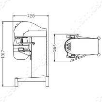 Επαγγελματικό Μίξερ 20Lt PL20CN STARMIX | Διαστάσεις