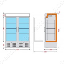 Βιτρίνα κατάψυξης με 2 πόρτες TECFRIGO