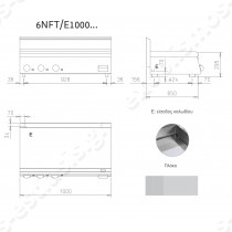 Πλατό ηλεκτρικό 100εκ. με ατσάλινη πλάκα 1/3 ραβδωτή – 2/3 λεία BARON 6NFT/E1000LR