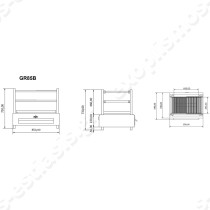 Επαγγελματική ψησταριά επιτραπέζια GR85B ROBATA GRILL | Διαστάσεις
