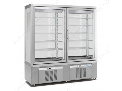 Ψυγείο βιτρίνα συντήρησης γλυκών 172εκ με 2 μηχανήματα SOFT AIR -2 / +15 LONGONI