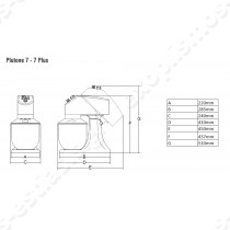  Επαγγελματικό μίξερ 7Lt PLUTONE 7 Y15 PLANETARIA SIRMAN | Διαστάσεις