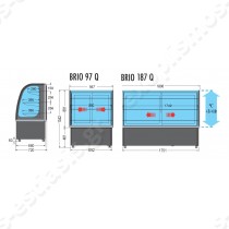 Ψυγείο βιτρίνα συντήρησης BRIO 187Q TECFRIGO | Διαστάσεις BRIO 187 Q