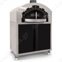 Επαγγελματικός φούρνος πίτσας με ξύλα και αέριο για 84 πίτσες PW6 BIOKAN | Επιδαπέδιο με  καυστήρα ξύλου ή με καυστήρα ξύλου και αέριο