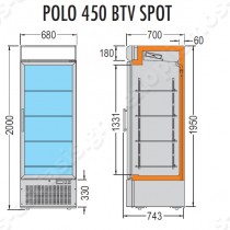Ψυγείο κατάψυξης POLO 450 BTV SPOT TECFRIGO | Διαστασιολόγιο