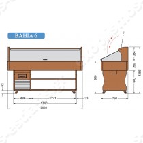 Salad bar ψαριών ISOLA Bahia 6 TECFRIGO