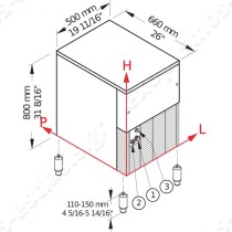 Παγομηχανή 90Kg GB903 Brema Παγοτρίμματος  | Διαστάσεις