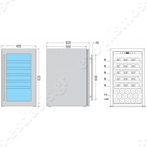 Ψυγείο βιτρίνα συντήρησης κρασιών Sommelier 40/1 TECFRIGO | Διαστασιολόγιο