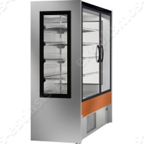 Επαγγελματικό ψυγείο self service 120εκ CHAMONIX ΖΟΙΝ | Mε κρύσταλλο στα πλαϊνά και πορτοκαλί πάνελ