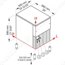 Παγομηχανή 90Kg GB902 Brema Παγοτρίμματος | Διαστάσεις