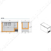 Καταψύκτης μπαούλο 157εκ AB700 COLD MASTER | Διαστάσεις