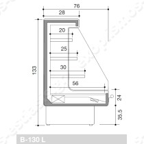 Ψυγείο service 120εκ Zoin Mandy | Διαστάσεις