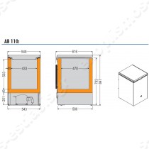 Καταψύκτης μπαούλο 55εκ AB 110 COLD MASTER | Διαστασιολόγιο