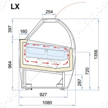 Ψυγείο βιτρίνα παγωτού 12 θέσεων MILLENNIUM 120 ISA  | Διαστάσεις μοντέλο LX