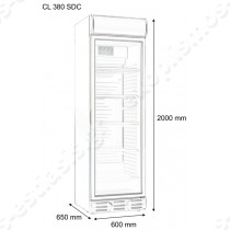 Ψυγείο βιτρίνα συντήρησης 360Lt CL 380SDC FRESH | Διαστάσεις