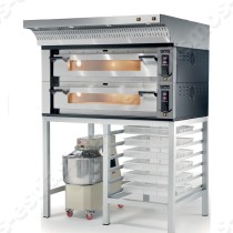 Επαγγελματικός ηλεκτρικός φούρνος για 4 πίτσες 35εκ Vesuvio 70x70 SIRMAN | Ενδεικτική φωτογραφία βάσης και απορροφητήρα