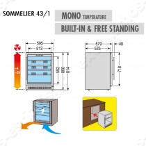 Ψυγείο βιτρίνα κρασιών Sommelier 43/1 TECFRIGO | Διαστασιολόγιο