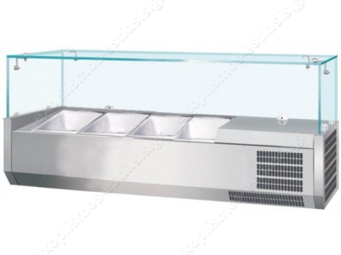 Ψυγείο setup 120εκ για 4 λεκανάκια GN 1/3 VETRO5