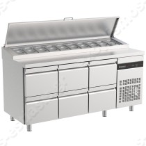 Ψυγείο πάγκος προετοιμασίας 179.2x70εκ για 10 GN 1/4 ΙΝΟΜΑΚ | Με συρτάρια