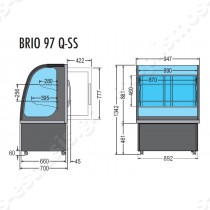 Ψυγείο βιτρίνα συντήρησης  BRIO 97Q TECFRIGO | Διαστάσεις 97 Q SS
