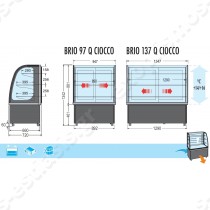 Ψυγείο βιτρίνα συντήρησης BRIO 137Q TECFRIGO | Διαστάσεις BRIO 137 Q Ciocco