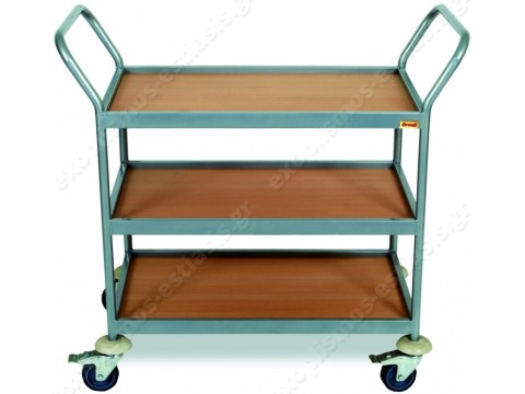 Ξύλινο καρότσι 3 επιπέδων