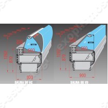 Επαγγελματικό ψυγείο βιτρίνα 104εκ με βάθος 90εκ SALINA S80 100 DGD | Διαστάσεις
