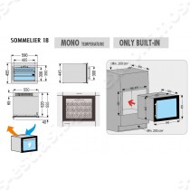 Ψυγείο βιτρίνα κρασιών Sommelier 18 TECFRIGO | Διαστασιολόγιο