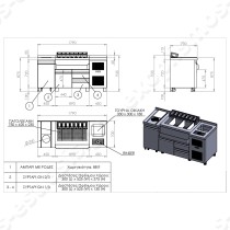 Bar Station με ψυγείο πάγκο 179εκ BS RE 179M NIKI INOX | Διαστάσεις