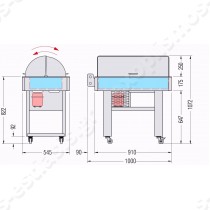 Salad bar ψυχόμενο 100εκ Carrello Frostemily | Διαστασιολόγιο