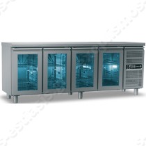 Ψυγείο πάγκος συντήρησης 220x70εκ GN 1/1 GINOX | Με κρυστάλλινη πόρτα