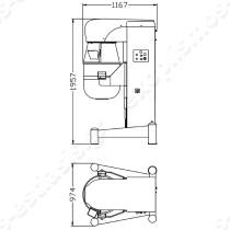 Επαγγελματικό Μίξερ 120Lt PL120N STARMIX | Διαστάσεις