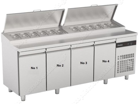 Ψυγείο πάγκος προετοιμασίας 224.2x70εκ για 12 GN 1/4 ΙΝΟΜΑΚ