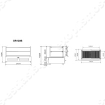 Επαγγελματική ψησταριά επιτραπέζια GR120B ROBATA GRILL | Διαστάσεις