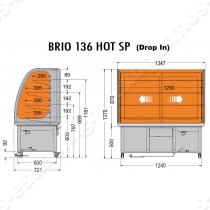 Βιτρίνα θερμαινόμενη BRIO 137 HOT TECFRIGO | Διαστασιολόγιο