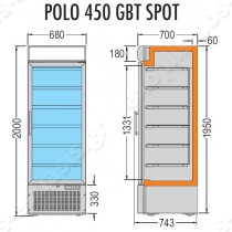 Ψυγείο κατάψυξης στατικής κυκλοφορίας Polo 450 GBT Spot TECFRIGO | Διαστασιολόγιο
