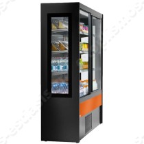 Επαγγελματικό ψυγείο self service 100εκ OLIMPO ΖΟΙΝ | Mε κρύσταλλο στα πλαϊνά και πορτοκαλί πάνελ