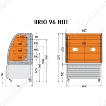 Βιτρίνα θερμαινόμενη BRIO 97 HOT TECFRIGO | Διαστασιολόγιο