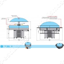 Salad bar ψυχόμενο με ηλεκτρικό κάλυμμα GIROTONDO 2.0 TECFRIGO | Διαστάσεις