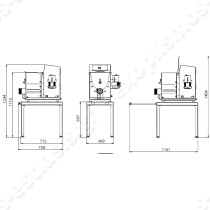Επαγγελματική μηχανή ζυμαρικών PF 80E FIMAR | Διαστάσεις