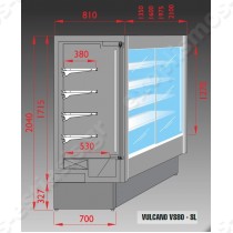 Ψυγείο service 133εκ VULCANO 80 SL 125 DGD | Διαστάσεις για συρόμενες πόρτες