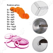 Πολυκοπτικό Chef 600 380W CELME | Δίσκοι κοπής για ροδέλα