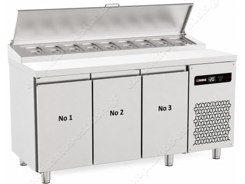Ψυγείο πάγκος προετοιμασίας 179.2x70εκ για 10 GN 1/4 ΙΝΟΜΑΚ