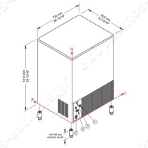 Παγομηχανή 95Kg CB955 Brema για συμπαγές παγάκι | Διαστάσεις