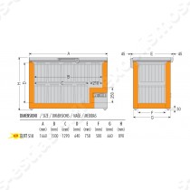 Καταψύκτης μπαούλο -45°C 166εκ ELVT510 COLDMASTER | Διαστασιολόγιο