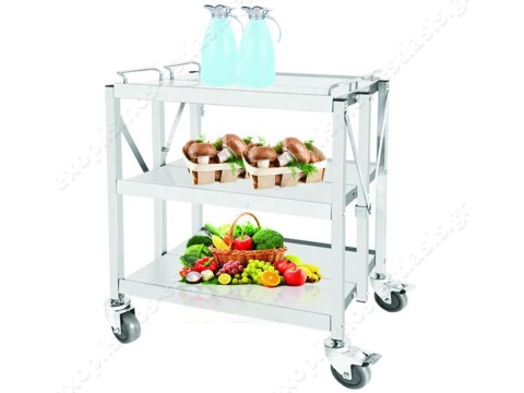 Καρότσι inox πτυσσόμενο 3 επιπέδων