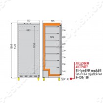 Κατάψυξη τυφλή inox στατικής ψύξης για GN 2/1 PL601NTX COLDMASTER